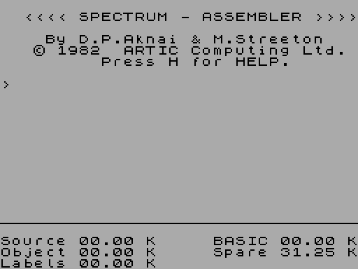 Spectrum Assembler для ZX Spectrum - играй онлайн!