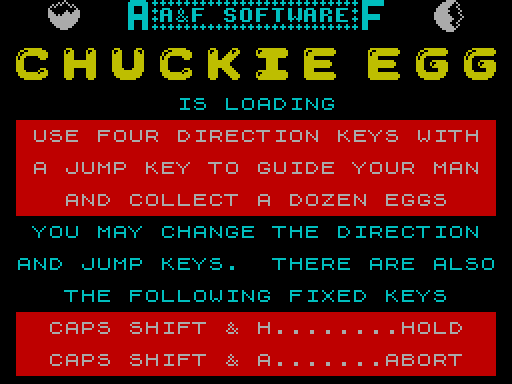 Chuckie Egg для ZX Spectrum - играй онлайн!