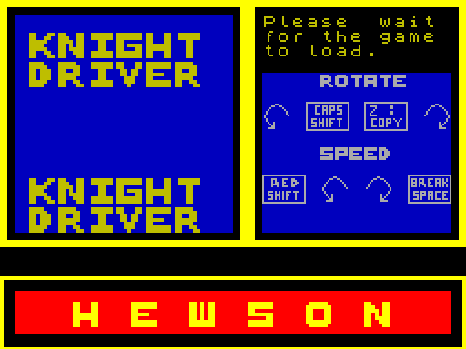 Knight Driver Game zx-spectrum/screens/load/K/KnightDriver.gif.png - Viva Games